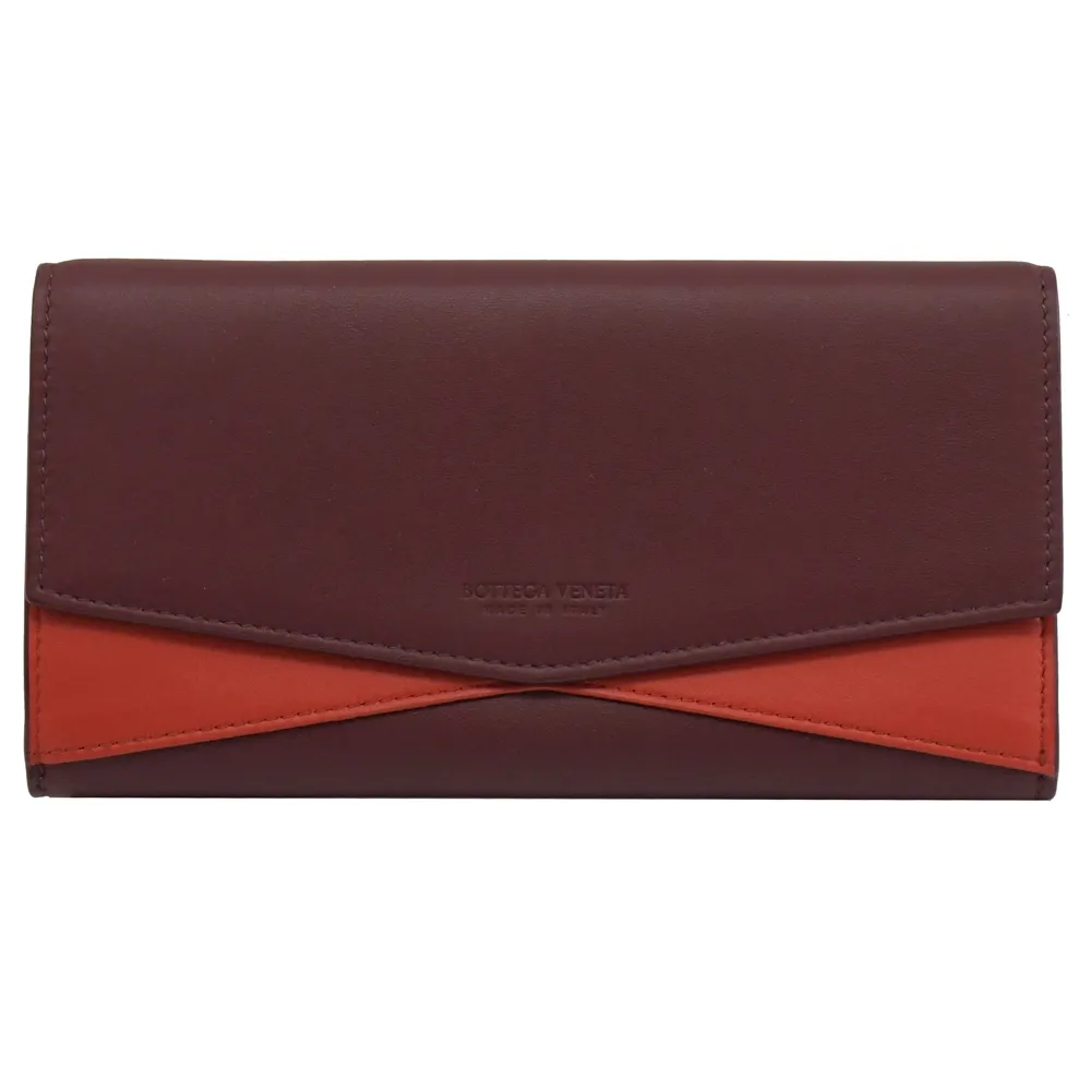 BOTTEGA VENETA 608263 拼色小牛皮釦式零錢中夾.紅棕 歷史價格詳細信息