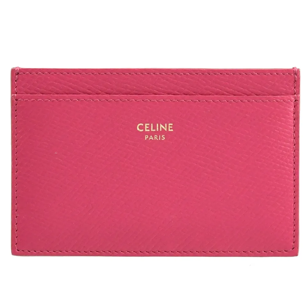 CELINE 燙金LOGO防刮扣式對開寬版中夾.紅/黑 歷史價格詳細信息