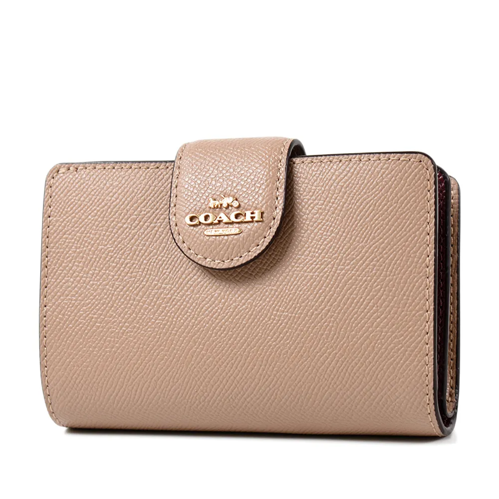 COACH 立體馬車防刮皮革釦式中夾-淺棕 歷史價格詳細信息