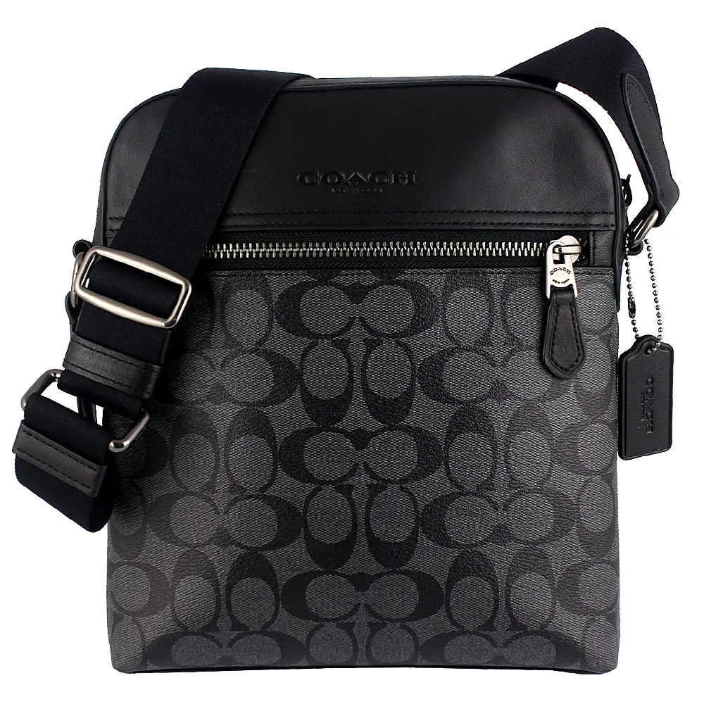 COACH 灰色防水帆布黑色皮飾邊拉鍊長夾 歷史價格詳細信息