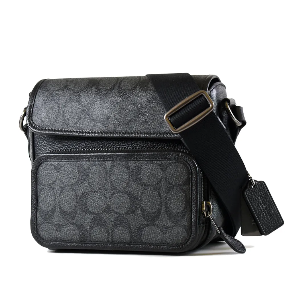 COACH 灰黑防水帆布馬車標誌提把拉鍊長夾 歷史價格詳細信息