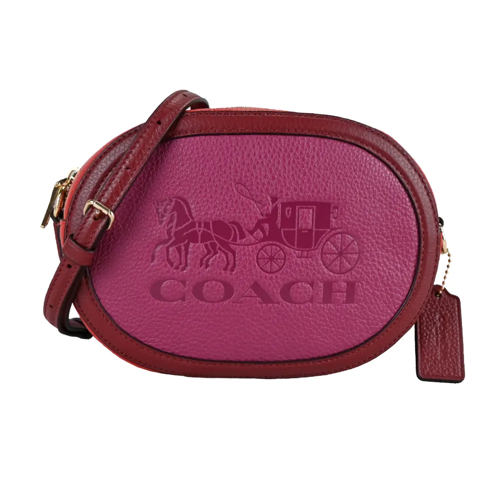 【COACH】馬車壓印荔枝紋牛皮翻蓋斜背馬鞍包(任選) 歷史價格詳細信息