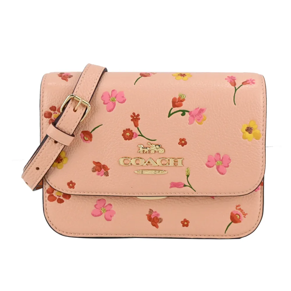 COACH 壓釦翻蓋鱷魚紋皮革斜背包(小/紫紅) 歷史價格詳細信息