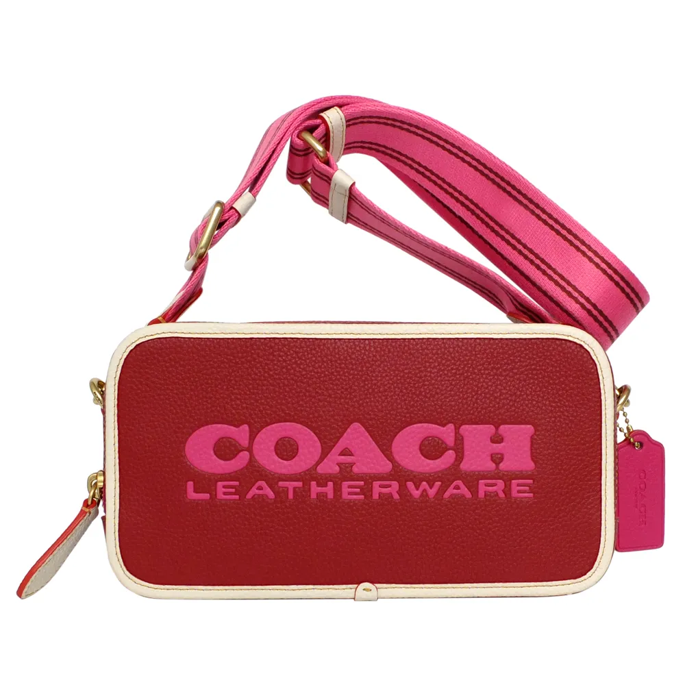 COACH桃紅荔枝紋全皮釦式三摺零錢袋小短夾 歷史價格詳細信息