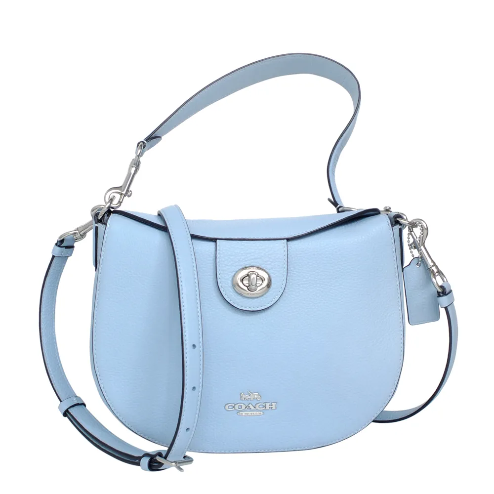 COACH水藍鱷魚紋全皮方框T釦翻蓋三摺多卡長夾 歷史價格詳細信息