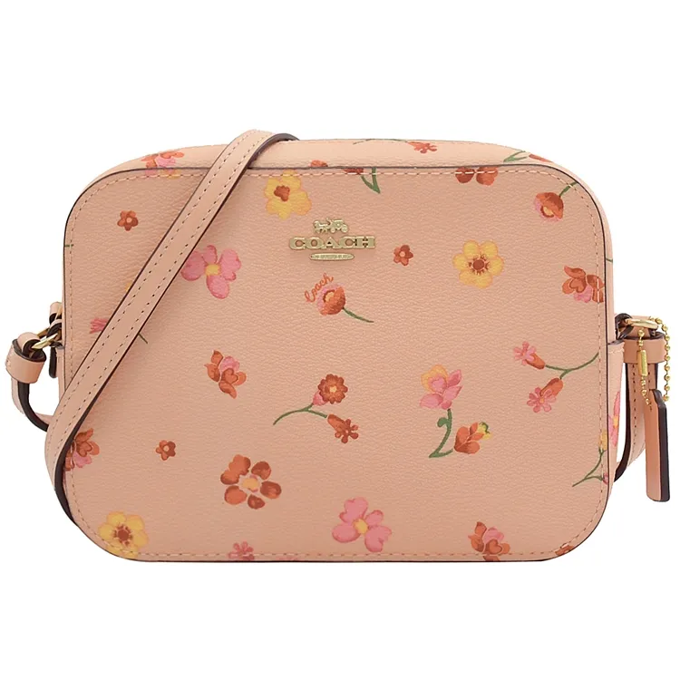 COACH粉橘底白點點防刮皮革文字拉鍊真皮長夾 多功能長夾手提包小牛皮手拿包 現貨在台 NEW YORK 歷史價格詳細信息