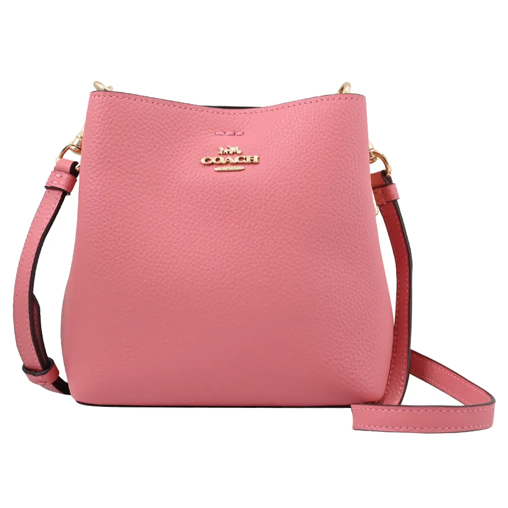 COACH C7966 KLEO 印花撞色翻蓋肩斜兩用馬鞍包.深咖/黑 歷史價格詳細信息