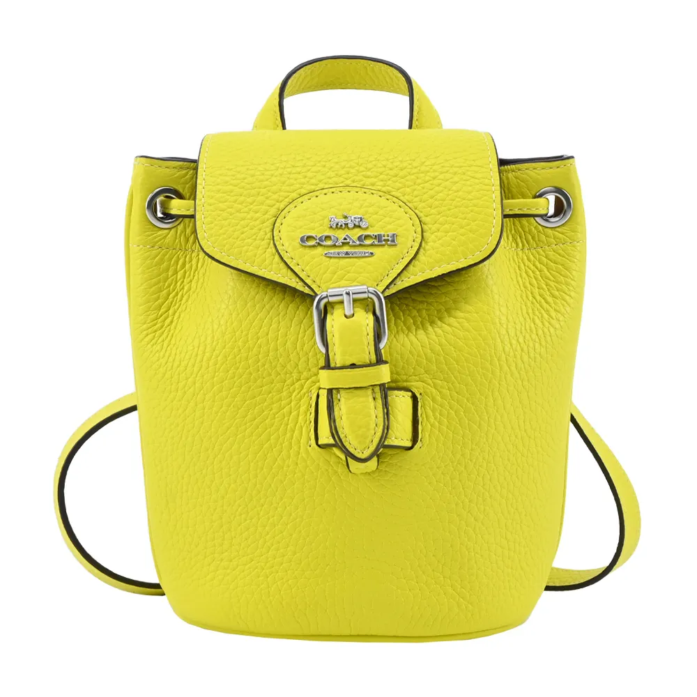 COACH AMELIA 荔枝紋翻蓋束口磁釦斜背/後背二用包-黑色/迷你款 歷史價格詳細信息