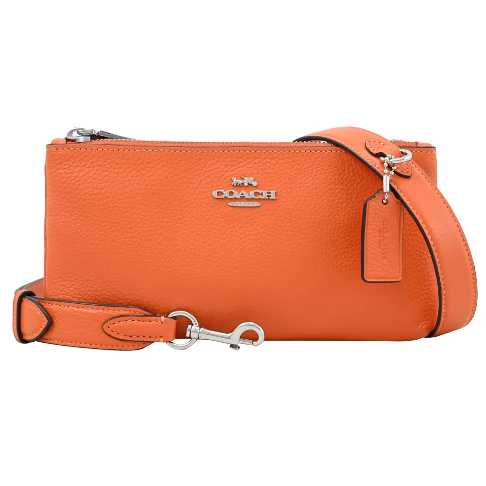 COACH CJ789 馬車LOGO雙層拉鍊斜背包.亮橘 價格比較,價格查詢,歷史價格詳細信息