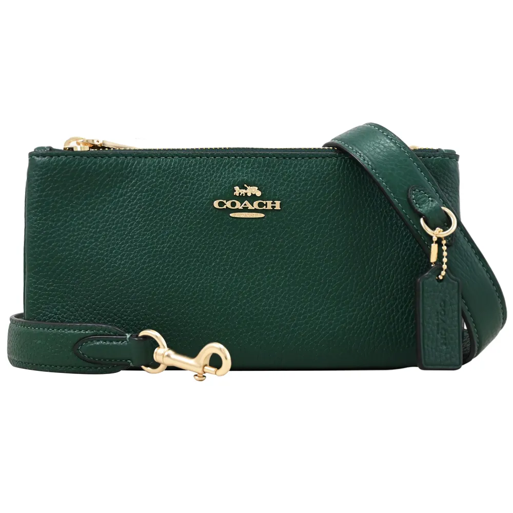 COACH CJ789 馬車LOGO雙層拉鍊斜背包.亮橘 歷史價格詳細信息