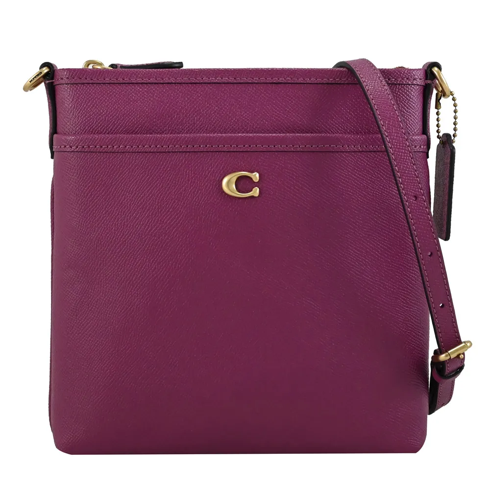 COACH CJ526 金屬LOGO絎縫翻蓋肩斜鍊包.酒紅 歷史價格詳細信息