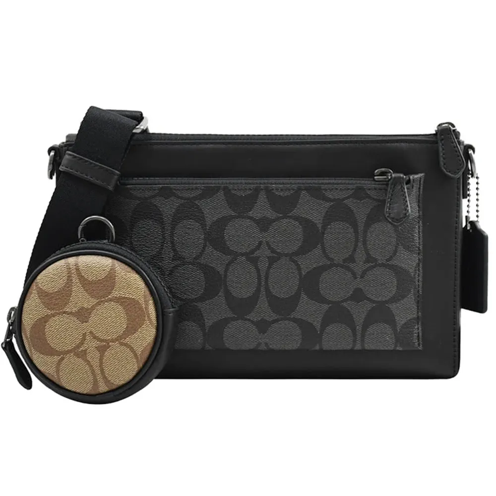 COACH C5591 Georgie 馬車LOGO絎縫撞色斜背鍊包.粉/橘 歷史價格詳細信息