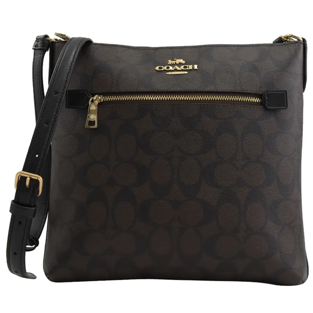 COACH C1556 馬車LOGO防刮斜背包.黑 歷史價格詳細信息