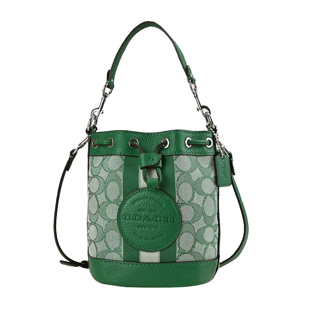 COACH 圓標LOGO緹花C撞色直條紋拉鍊對開長夾(卡其粉) 歷史價格詳細信息