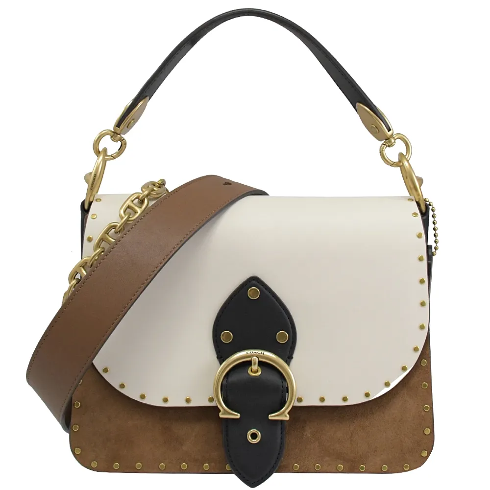 【COACH】BEAT SADDLE 質感素面鞣製皮革斜背馬鞍包(雙背帶款-任選) 歷史價格詳細信息