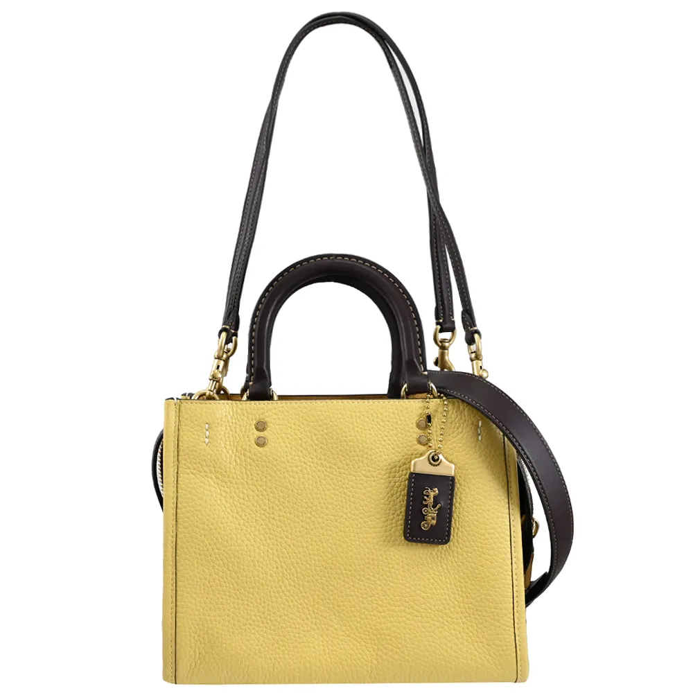 【COACH】ROGUE 2 鞣製皮革手提斜背兩用包(黑/小) 歷史價格詳細信息