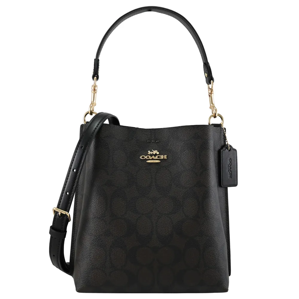 COACH Mollie 塗層帆布二用大款水桶包(淺卡其/白色) CA561 IMDQC 歷史價格詳細信息