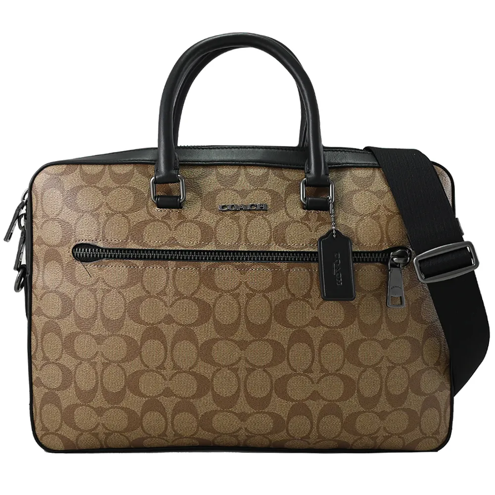 COACH CR273 質感鱷魚紋手提兩用公事包.午夜藍 歷史價格詳細信息