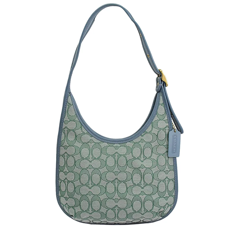 COACH C5588 KLEO 絨面拼接皮革兩用斜背/手拿包.深藍 歷史價格詳細信息