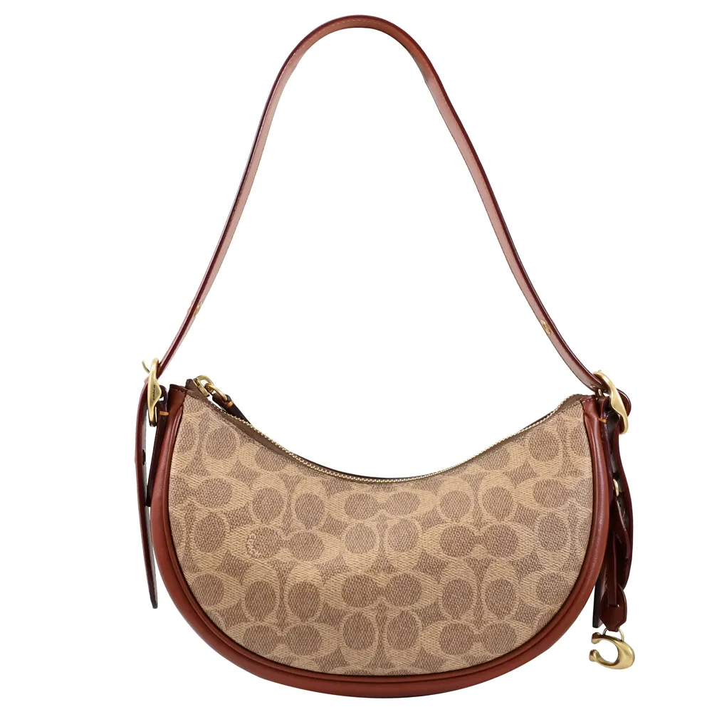 COACH CA440 KLEO 蛇紋飾邊印花卡片零錢中夾.卡其/白 歷史價格詳細信息