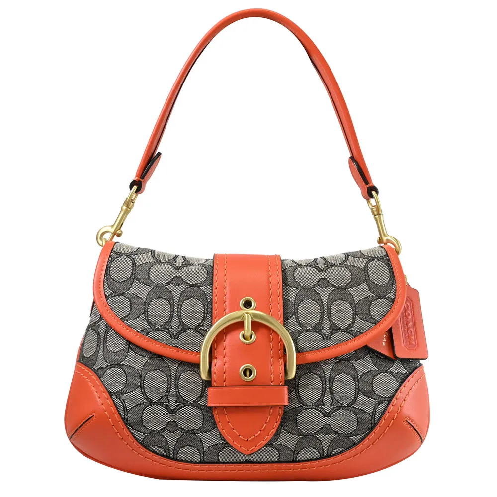 COACH CJ815 簡約全皮革兩用小水桶包.橘黃 歷史價格詳細信息