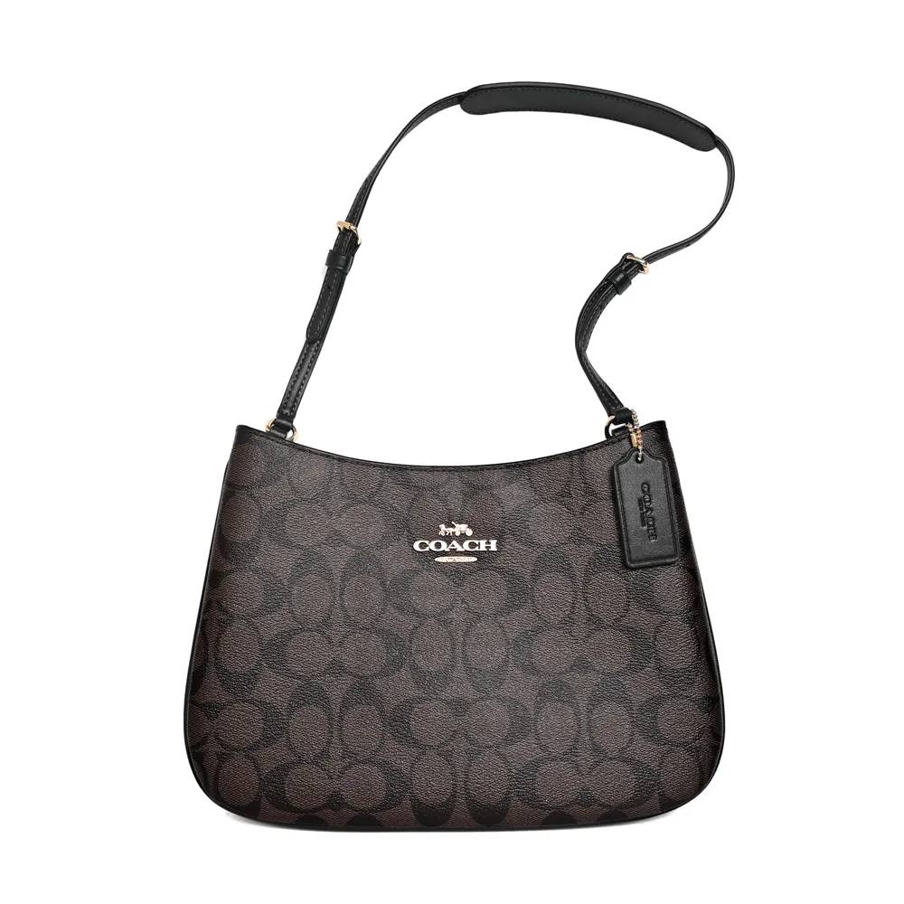 COACH深咖C Logo黑邊真皮釦式三摺內拉鍊袋短夾 歷史價格詳細信息