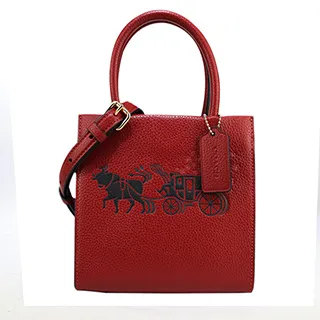 【COACH】牛皮革手提/斜背兩用貝殼包(褐咖/中) 歷史價格詳細信息