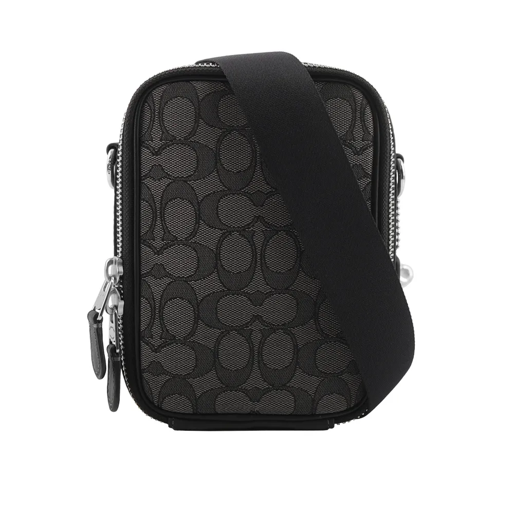 COACH STANTON黑白C Logo方型小款斜背男包 歷史價格詳細信息