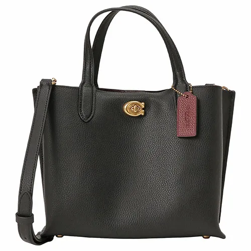 COACH 專櫃款 WLLOW 荔枝紋雙層置物磁釦手提/斜背二用包-粉色 歷史價格詳細信息