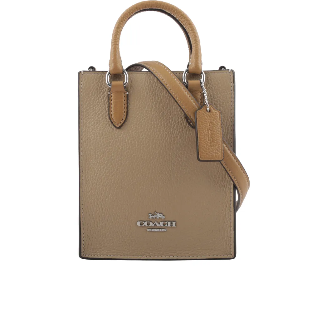 COACH CM170 經典皮標LOGO全皮革斜背小包.黑 歷史價格詳細信息