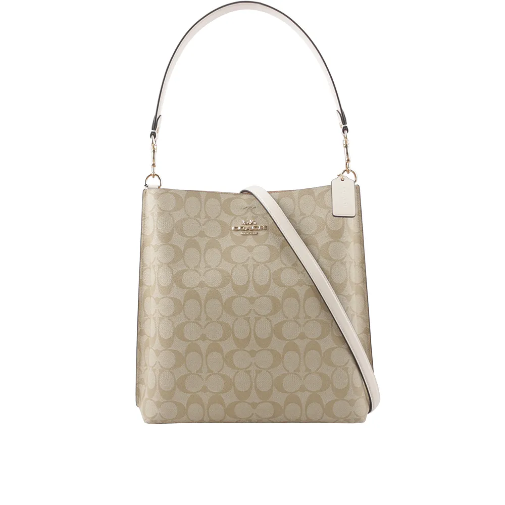 COACH C8561 WILLOW 24 撞色荔枝紋兩用包.黃 歷史價格詳細信息