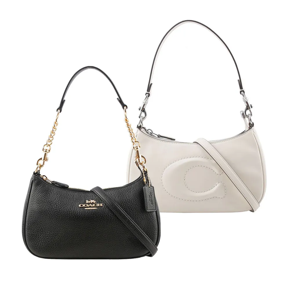 COACH Teri深咖C Logo愛心彩印彎底肩背/斜背兩用小包 歷史價格詳細信息