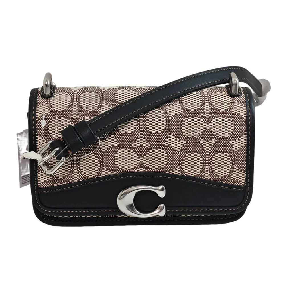 COACH 銀字緹花LOGO防刮皮革釦式拉鍊袋短夾-單寧藍 歷史價格詳細信息