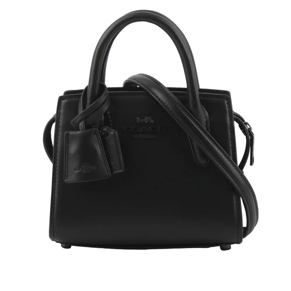 COACH CO974 ANDRE 滑面皮革迷你兩用小廢包.黑 歷史價格詳細信息