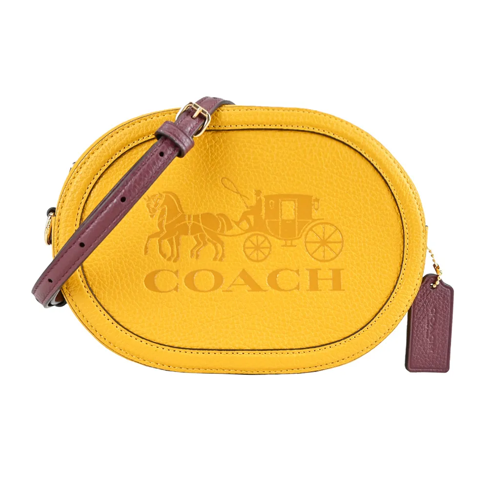 【COACH】馬車壓印荔枝紋牛皮翻蓋斜背馬鞍包(任選) 歷史價格詳細信息