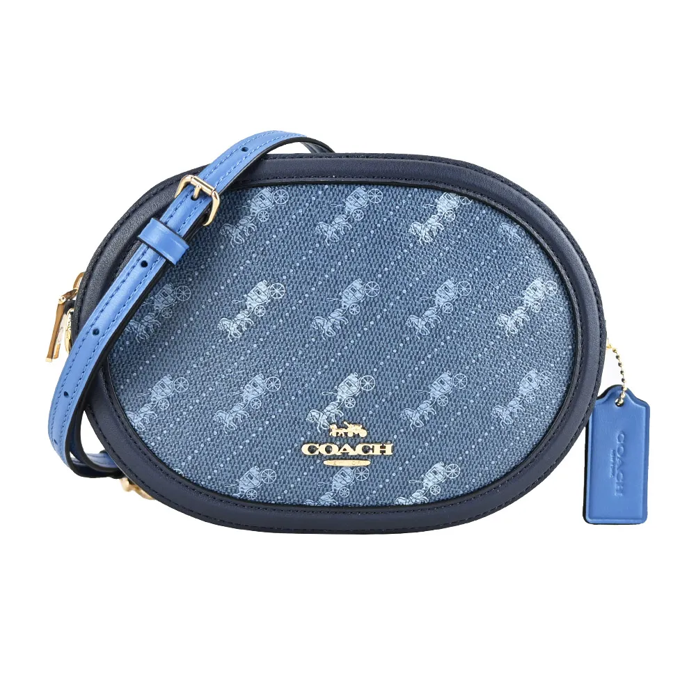 COACH 馬車印花PVC拼接皮革斜背相機包(奶白) 歷史價格詳細信息