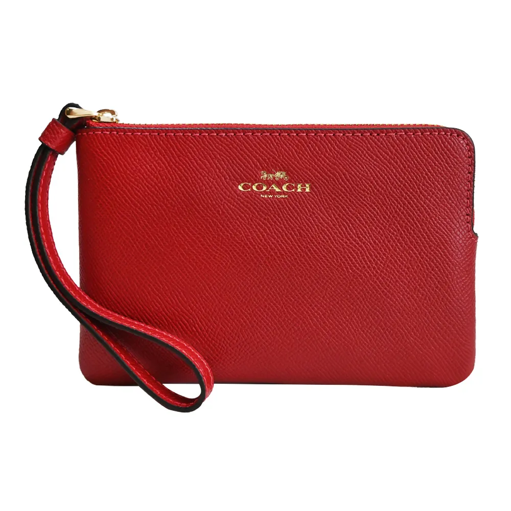 【COACH】防刮皮革馬車手拿包(紅色邊飾) 歷史價格詳細信息
