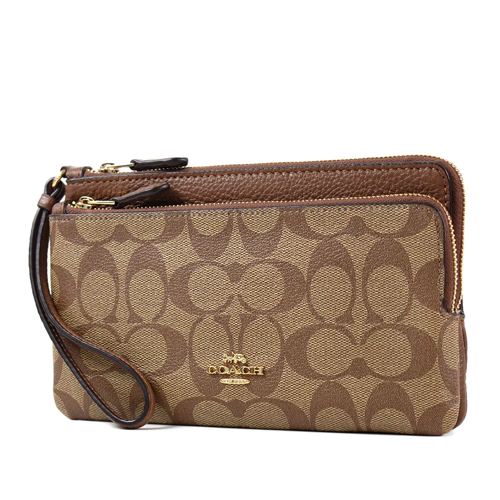 【COACH】皮革雙拉鍊手拿包(2色) 歷史價格詳細信息