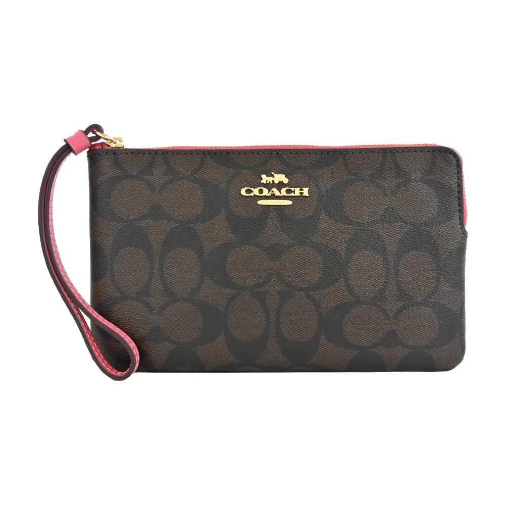 COACH 莓紅色覆盆莓造型金字金屬LOGO斜背手提兩用包 歷史價格詳細信息