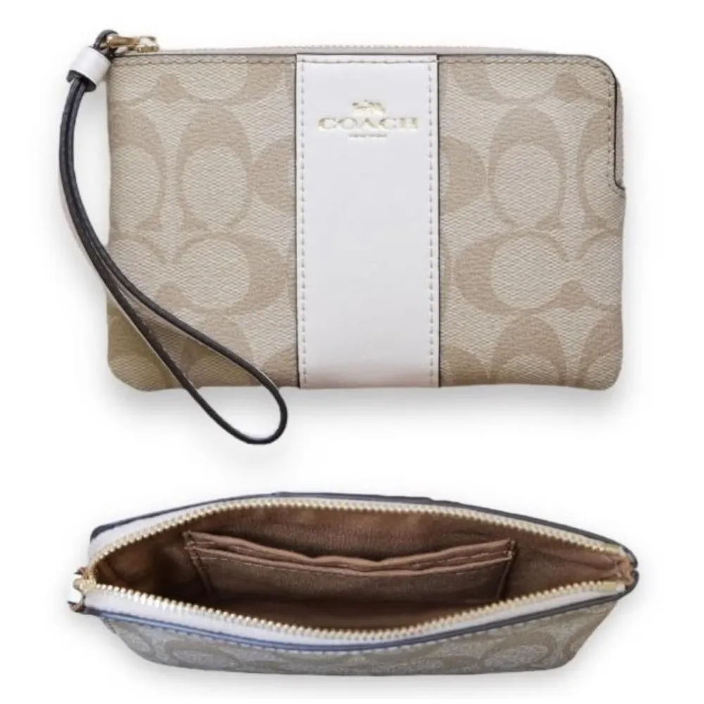 【COACH】金標馬車LOGOㄇ型拉鍊可拆手拿滿版防刮長夾－焦糖咖(coach 咖啡色 棕色 c4452) 歷史價格詳細信息