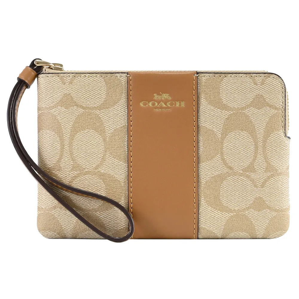 【COACH】COACH  Corner銀字LOGO緹花PVC 7卡釦式零錢中夾(炭黑x黑) 歷史價格詳細信息
