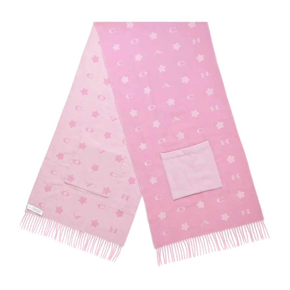 COACH星星印花口袋長版羊毛披肩/圍巾(粉紅) 歷史價格詳細信息
