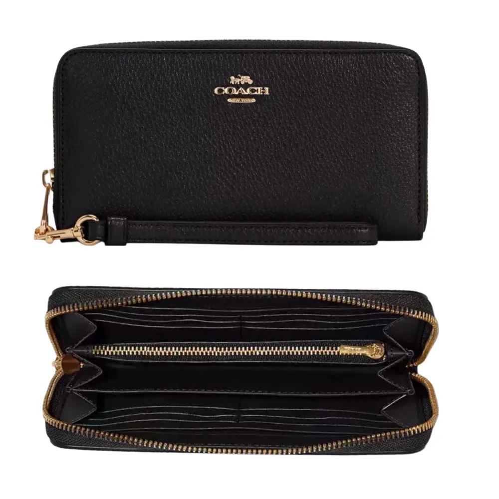 【COACH】金標馬車LOGOㄇ型拉鍊可拆手拿滿版防刮長夾－焦糖咖(coach 咖啡色 棕色 c4452) 歷史價格詳細信息