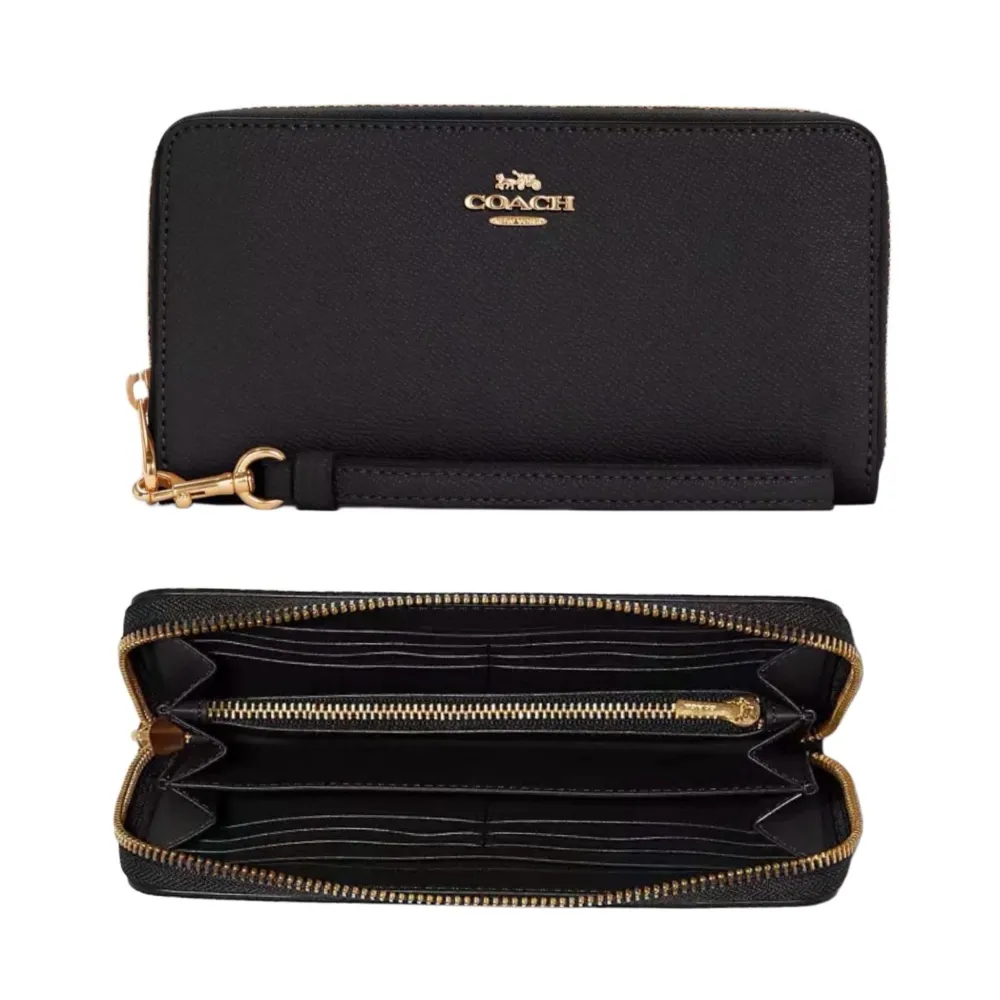 【COACH】金標馬車LOGOㄇ型拉鍊可拆手拿滿版防刮長夾－焦糖咖(coach 咖啡色 棕色 c4452) 歷史價格詳細信息