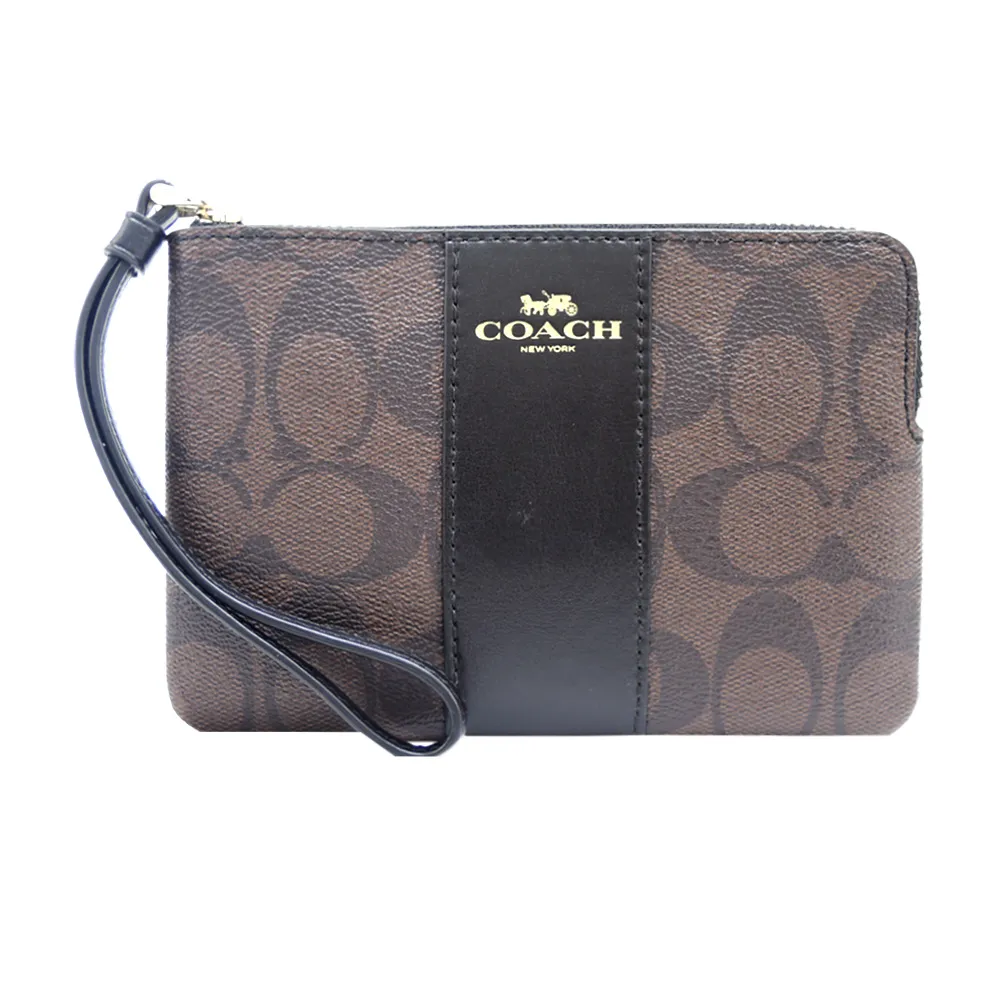 【COACH】新款PVC直條皮革手拿包(卡其白) 歷史價格詳細信息