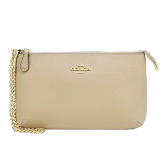 【COACH】金馬車防刮皮革掛帶單層大手拿包(深咖X黑帶) 歷史價格詳細信息