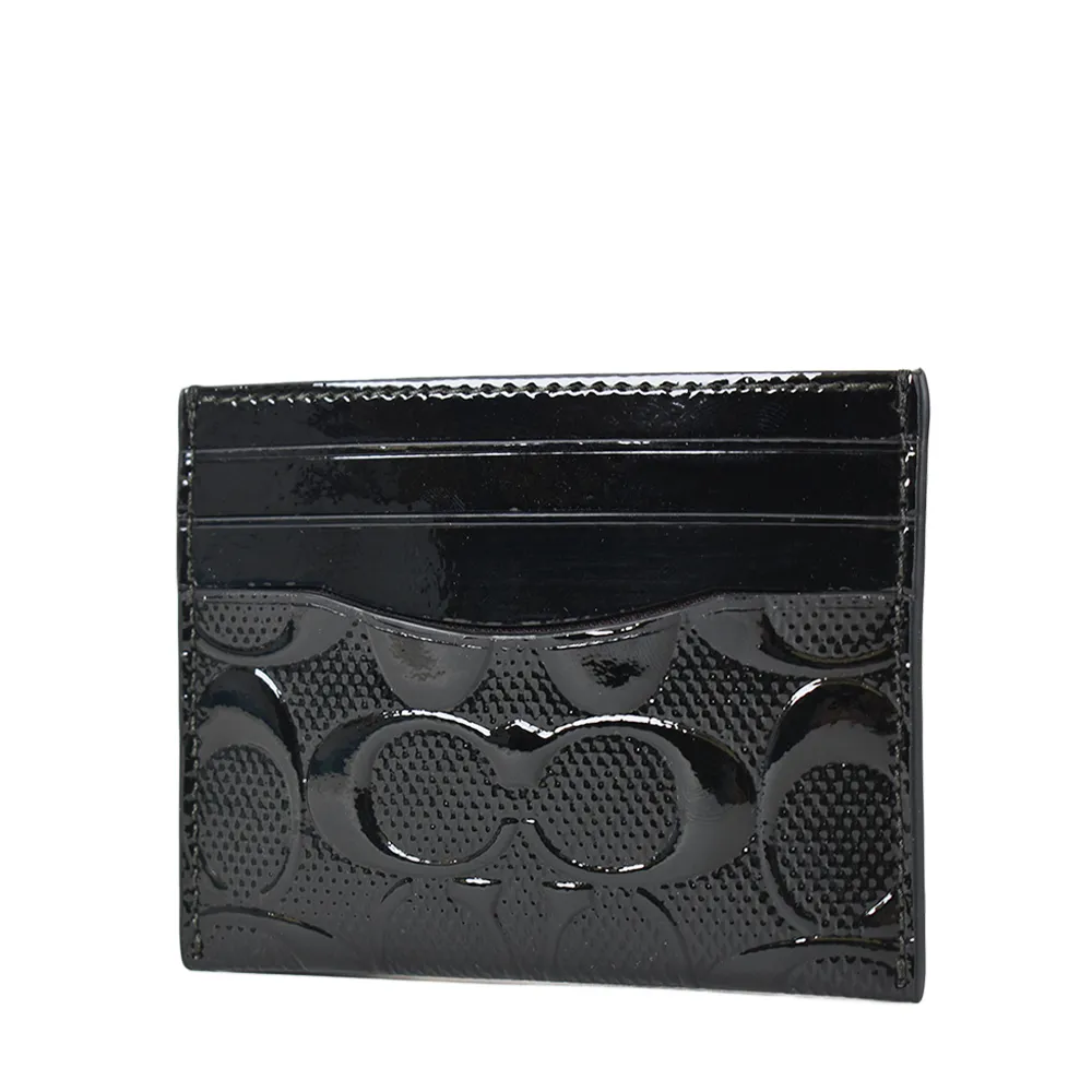 COACH 浮雕LOGO荔枝紋對開釦式短夾-黑色 歷史價格詳細信息