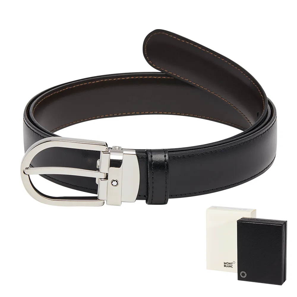 MONTBLANC 雙面可調尺寸商務皮帶(黑色/棕色) 歷史價格詳細信息