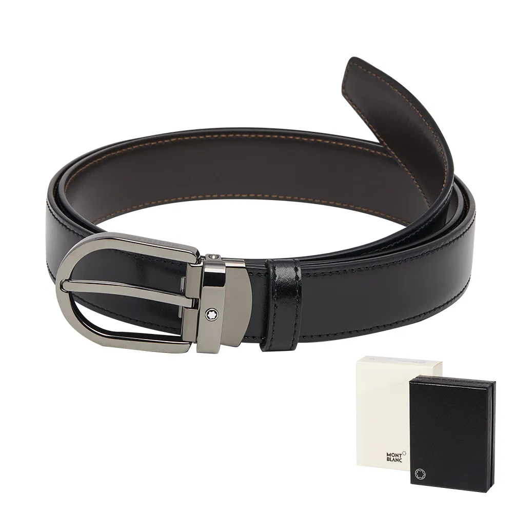 MONTBLANC 雙面可調尺寸商務皮帶(黑色/棕色) 歷史價格詳細信息