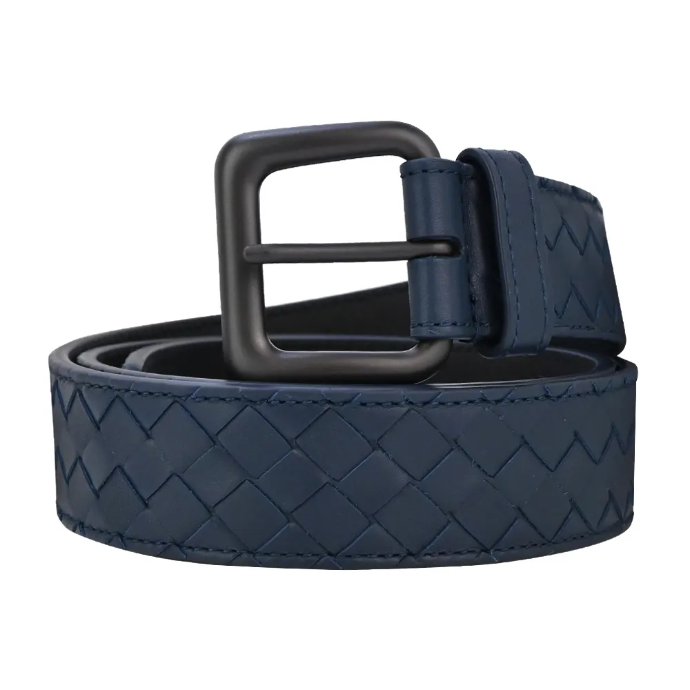 BOTTEGA VENETA經典編織扣式牛皮腰帶/皮帶(藍綠) 歷史價格詳細信息